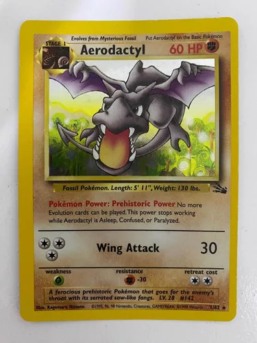 Card Pokémon Aerodactyl Original Inglês Fóssil