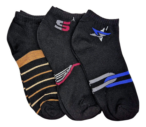 Paquete Surtido De 7 Pares Tin Caballero Estampado Negro Estampado 26-29 Centimetros