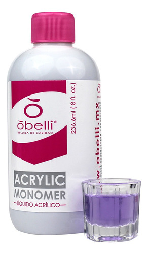 Ôbelli Monómero Acrílico Para Uñas Acrílicas, Tamaño 8 Oz