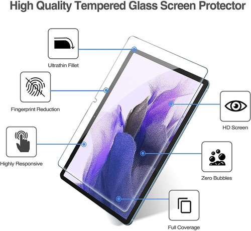 Imagen 6 de 6 de Film Vidrio Templado Para Samsung Tab S7 Fe 12.4 T730