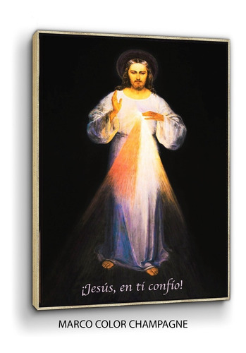 Cuadro Canvas Divina Misericordia Leyenda C/ Marco 50x70cm