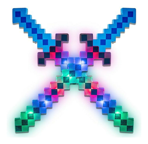 Fun Central 2 Pack - Led Light Up Pixel 8-bit Toy Sword Par