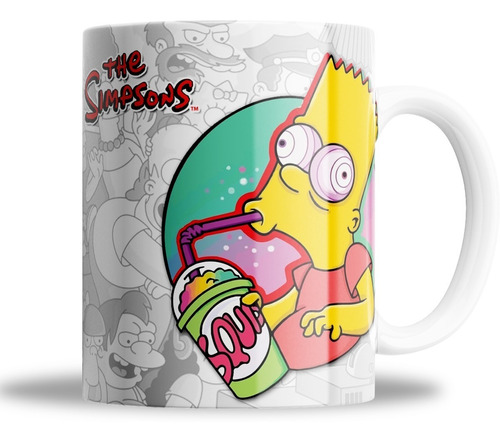 Taza De Ceramica - Simpson Bart Y Homero - Coffe 
