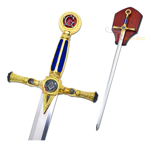 Espada Masonica Ceremonial 94 Cm Con Base De Madera 2colores