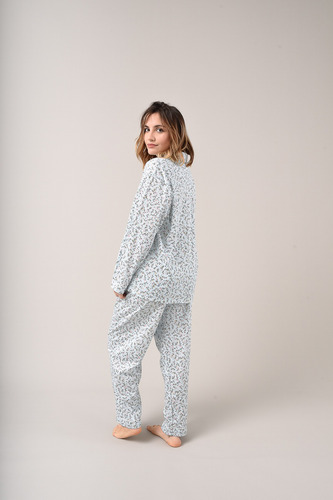 Pijama Algodón 100% Abotonado Bolsillo Ropa D Dormir Lumiere