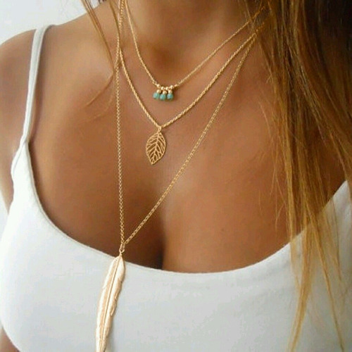 Colar Feminino Cor Ouro Dourado 