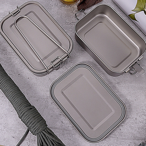 Comida Rectangular Metal Lunch Camping Bento Outdoor De 800