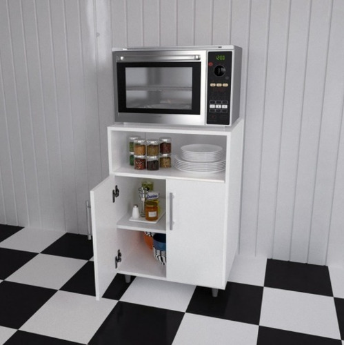Imagen 2 de 5 de Mueble Para Microondas Organizador Horno Kit Cocina Kromo-s