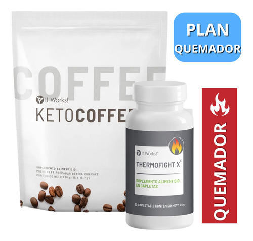 Café Keto Coffee 15 Sobres + Thermofight X 60 Pz It Works!