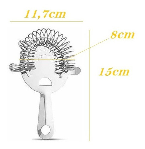Imagem 2 de 6 de Coador De Gelo Strainer Coqueteleira Boston Bar Profissional