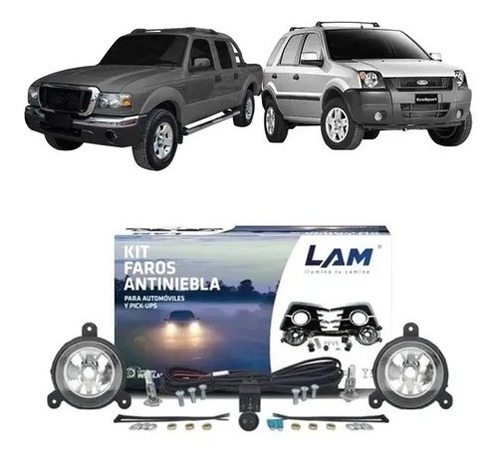 Kit Faros Auxiliares Ford Ranger 04/08 - Ecosport 03/07 Lam