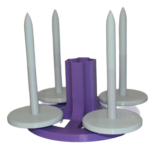 Porta Ovillo X4 Edicion Familiar Violeta Con Celeste