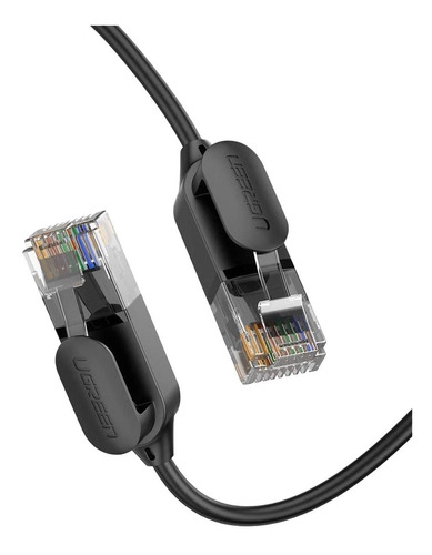 Imagen 3 de 4 de Cable Red Ugreen Nw121 Cat8 Chapeado De Oro 2 Metros Negro