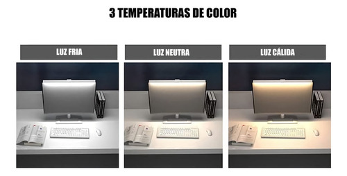 Lampara Para Portátil O Monitor Para Iluminar Teclado Grande Color De La Estructura Negro Color De La Pantalla Blanco 9v