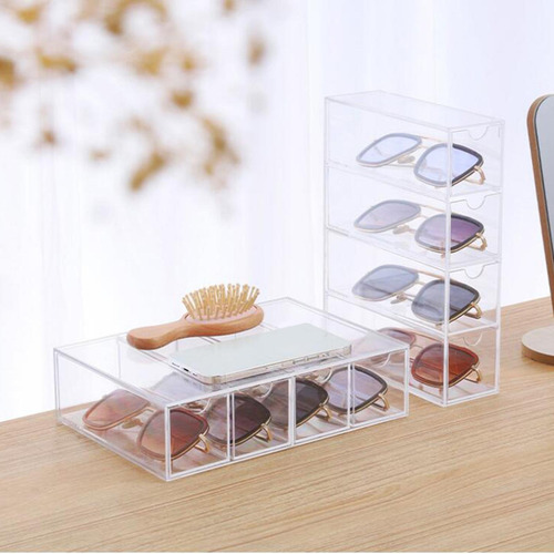 Organizador De Maquiagem Acrílico Com 4 Gavetas, Suporte