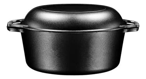 Olla Holandesa De Hierro Fundido 2 En 1 - 7 Quart - Negro