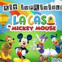Comprar Kit Imprimible Casa De Mickey Mouse Invitaciones Cotillón +