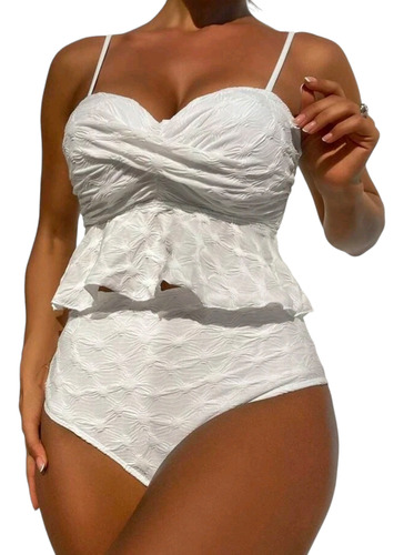 Bikini Traje De Baño Premium Importada Shein Blanco