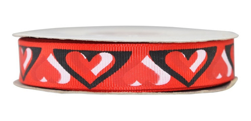 Imagen 2 de 3 de Listón Estampado De Corazones, 2 Piezas,san Valentín,bdc3