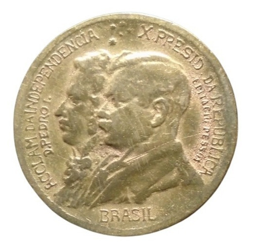 Brasil 500 Reis 1922 Aniversario 100 De Independencia 2ts#4