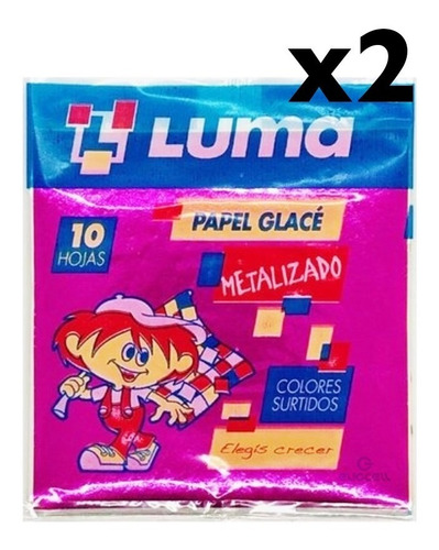 Glace Glase Luma, cores metálicas variadas, papel x 10 folhas, cor metálica