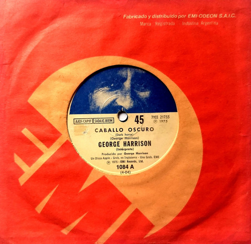 Beatles Single George Harrison ''caballo Oscuro  (arg.)