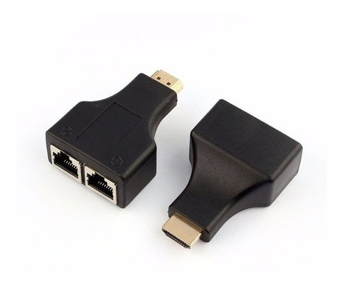 Extensor Hdmi Macho Via Cabo Rj45 Fêmea - 30 Metros (par)