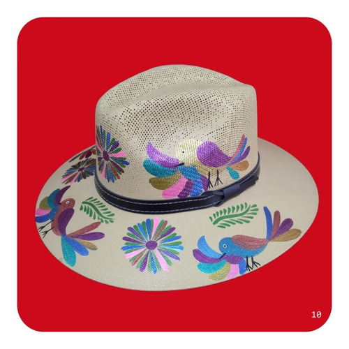 Imagen 2 de 6 de Elegante Sombrero Artesanal Pintado A Mano Varios Modelos 1