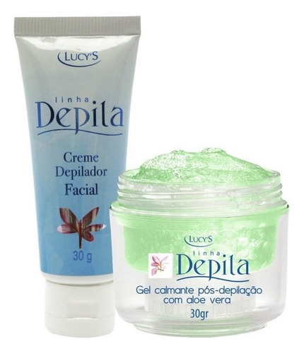 Kit Creme Depilador Facial E Gel Calmante Com Aloe Vera