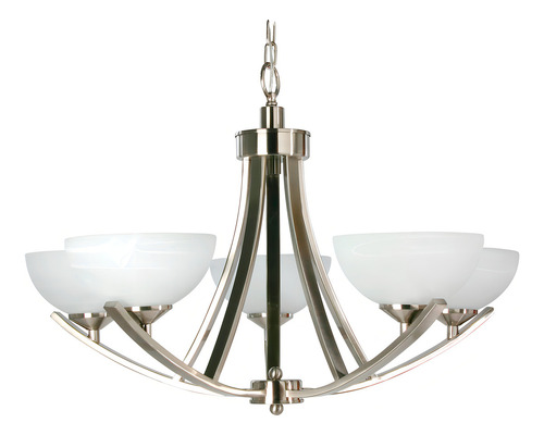 96235-5 Candil De 5 Luces, Marca Calux Color Satinado
