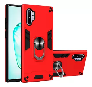 Funda Case For Motorola One Fusion Con Anillo Metalico Rojo