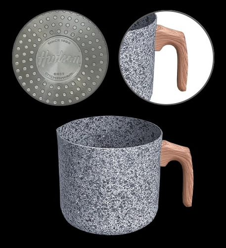 Set Batería Ollas+bifera+jarro Granito Forjado Stone 7 Pzs