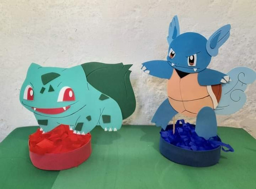 Imagen 3 de 10 de Pokemon Centros De Mesa Adorno Para Torta Pokemon Topper