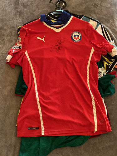 Camiseta Selección Chile 2015 Arturo Vidal Autografiada Og