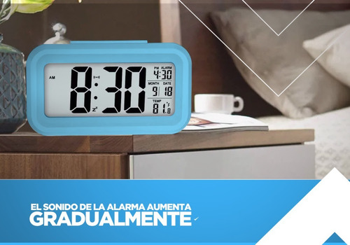 Imagen 8 de 10 de Reloj Alarma Despertador Digital Lcd Iluminado + Temperatura