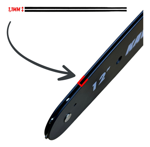 Sabre Saibro Barra Facão Kawashima 12 polegadas + 2 Correntes Passo 3/8 1,1mm