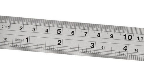 Kit Com 5 Escala Métrica Régua De Aço Inox Graduada 15cm