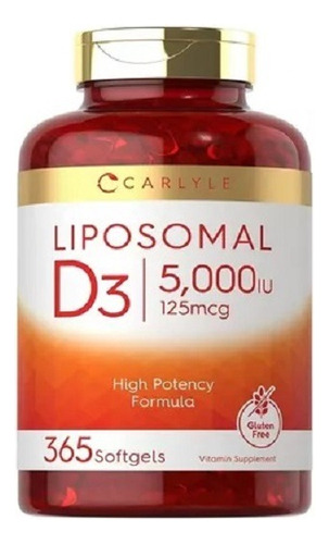 Vitamina D3 5000 Iu Liposomal Carlyle 365caps Americano Sabor Sin sabor