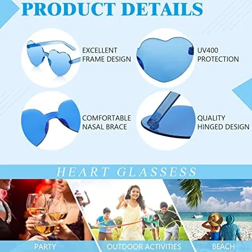 48 Pares De Gafas De Sol De Corazón Gafas Sin Marco En Forma