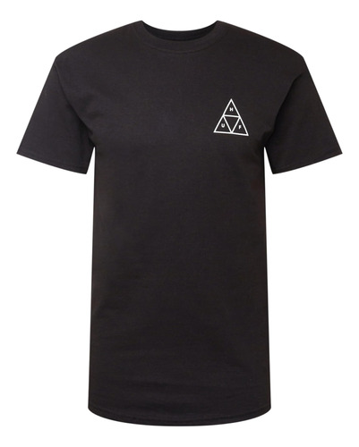 Huf Essentials Polera De Manga Corta Triple Triangle, Negr