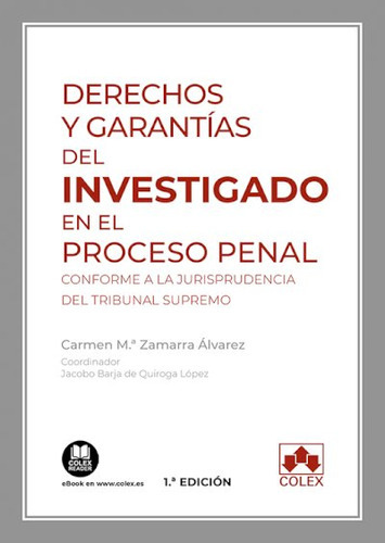 Derechos Y Garantias Del Investigado En El Proceso Penal, De Zamarra Alvarez, Carmen Maria. Editorial Colex, Tapa Blanda En Español
