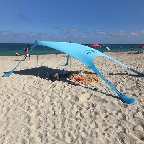 Barraca Tenda Para Praia Gazebo Leve Azul Fácil De Montar