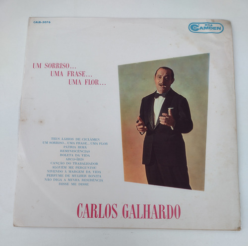 Lp Carlos Galhardo / Um Sorriso... Uma Frase... Uma Flor 