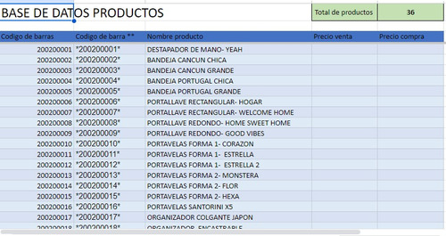 Base De Datos En Excel ( Completa )