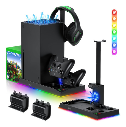 Base Enfriamiento Cargador Para Gamapad Xbox Serie X Con Rgb