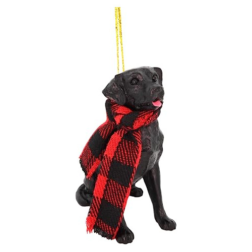 Adorno De Labrador Negro De Navidad, Decoración Festiv...