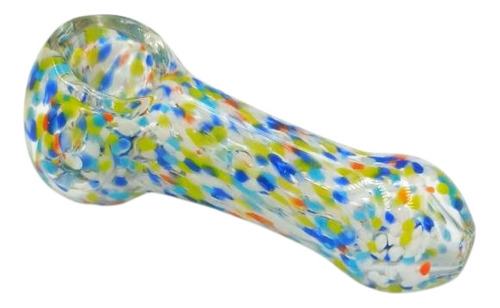 Pipa De Vidrio Murano Confeti Celeste 9 Cm