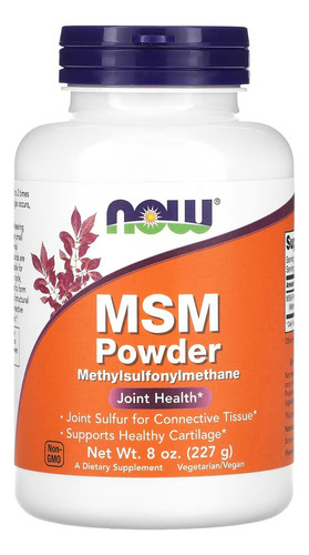 Msm Powder Now Foods 227g Joint Para Articulações Cartilagem Sabor Sem Sabor