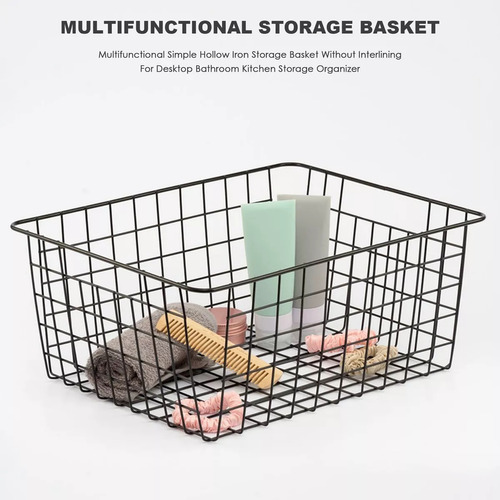 Canasto Organizador Cesta De Ducha Cocina Hierro M 28x17x12
