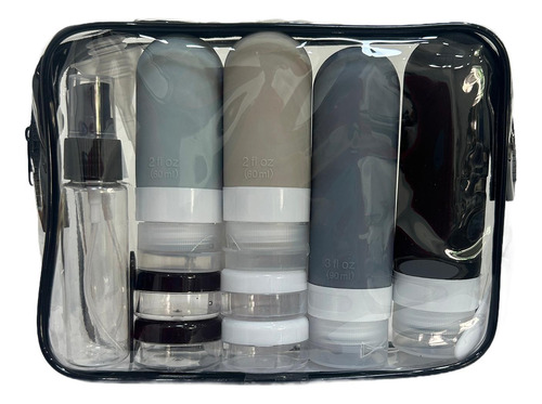 16 Piezas Botellas De Viaje Con Estuche De Almacenamiento